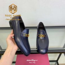 giay luoi salvatore ferragamo nam mau xanh da bong khoa vang 10 1