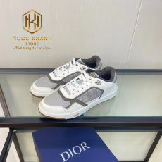 giay nam dior buoc day mau trang phoi xam hoa tiet got chu like auth 8