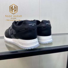 giay nam louis vuitton mau den hoa tiet caro xam 6