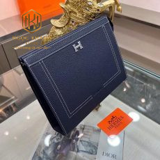 vi hermes nam cam tay logo chu h hinh chu nhat mau xanh 2