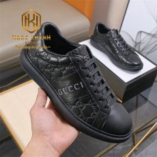 giay nam gucci mau den hoa tiet dap logo vien chu 6 1