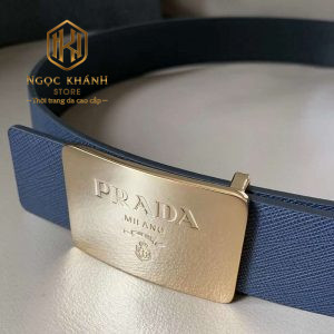 Trang chủ 26 that lung prada nam day 2 mat xanh den da taiga khoa vang chu nhat 1