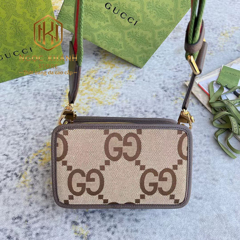 tui deo cheo gucci mau nau be day xanh do ban to hoa tiet chu 2 1
