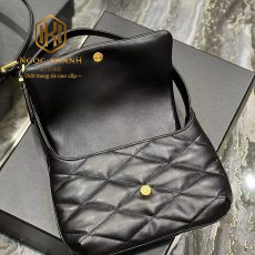 tui xanh nu ysl le 57 shoulder mau den dang kep nach logo vang 5