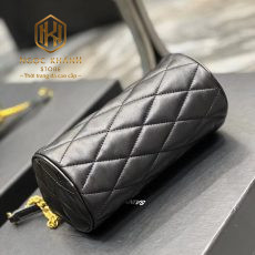 tui xanh nu ysl sade mini mau den dang tru ngang logo vang 4