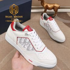 giay nam dior cot day mau trang hoa tiet vien do chu xam 4 1