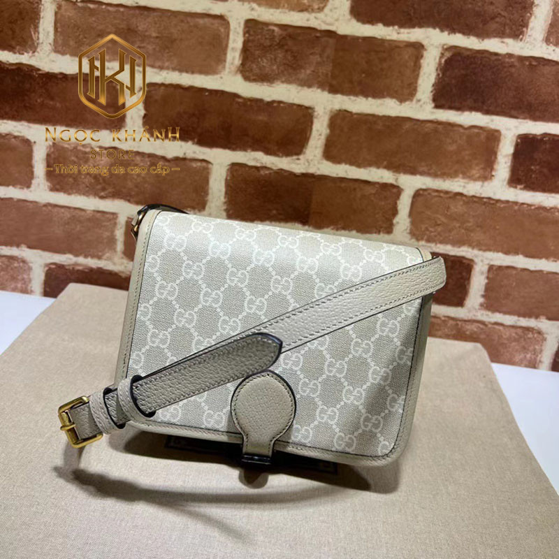 TÚI XÁCH NỮ GUCCI MINI SHOULDER BAG MÀU XÁM GHI HỌA TIẾT IN LOGO TXNGC11 10 Túi xách nữ Gucci