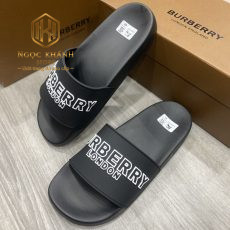 DEP BURBERRY NAM QUAI NGANG MAU DEN HOA TIET CHU TRANG DBB03 5