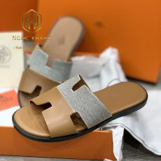 DEP HERMES NAM MAU NAU PHOI LUOI TRANG DA TRON SIEU CAP DNHM52 1