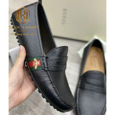 GIAY LUOI GUCCI NAM DA NHAN MAU DEN HOA TIET ONG SUON GLGC42 1