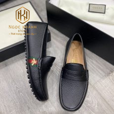 GIAY LUOI GUCCI NAM DA NHAN MAU DEN HOA TIET ONG SUON GLGC42 4