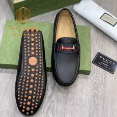 GIAY LUOI GUCCI NAM DA NHAN MAU DEN KHOA TRANG DE MAU GLGC37 5