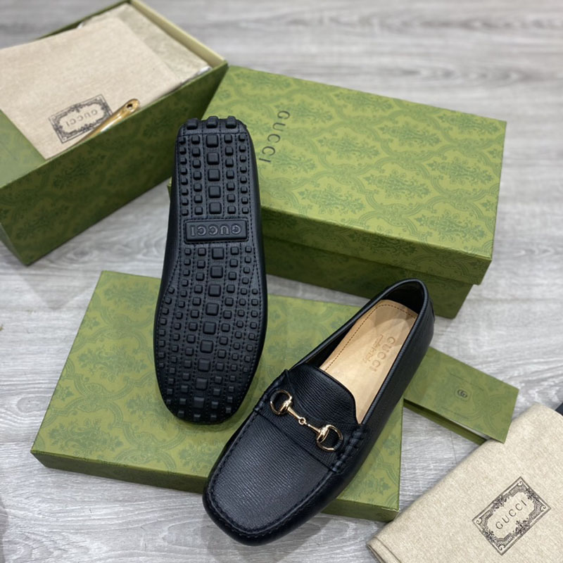 GIAY LUOI GUCCI NAM DA NHAN MAU DEN MUI TU KHOA VANG GLGC38 1