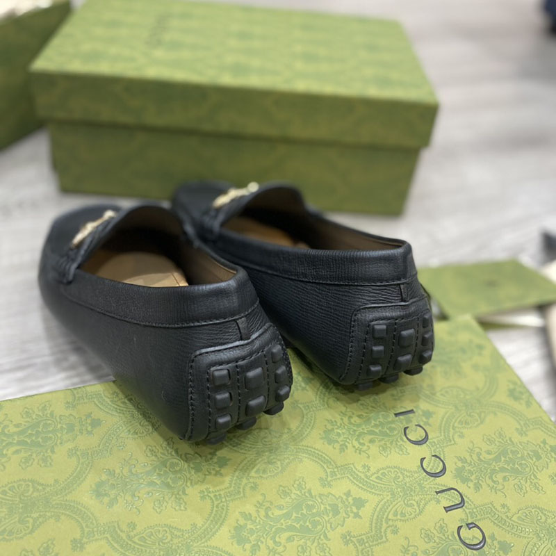 GIAY LUOI GUCCI NAM DA NHAN MAU DEN MUI TU KHOA VANG GLGC38 2