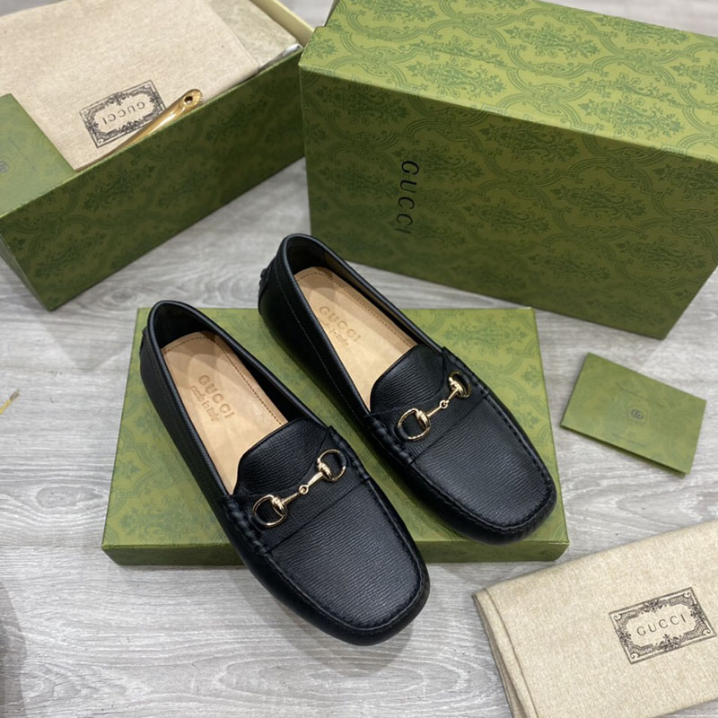 GIAY LUOI GUCCI NAM DA NHAN MAU DEN MUI TU KHOA VANG GLGC38 4