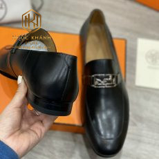 GIAY LUOI HERMES NAM MAU DEN DA TRON HOA TIET KHOA LOGO TUAN LOC TRANG GLHM39 2