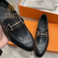 GIAY LUOI HERMES NAM MAU DEN DA TRON HOA TIET KHOA NGANG GLHM40 8