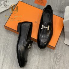 GIAY LUOI NAM HERMES DE CAO MAU DEN HOA TIET CHU H TRANG GLHM41 6