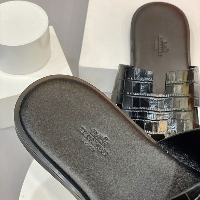 Dép Hermes nam màu đen