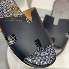 Dép Hermes nam màu xanh than