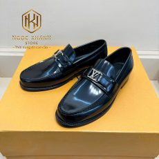giay luoi nam louis vuitton de cao den bong hoa tiet logo nho 8