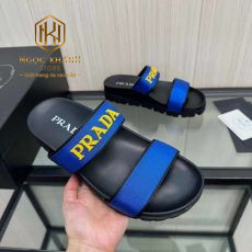 Dép Prada nam hai quai màu xanh