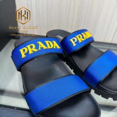 Dép Prada nam hai quai màu xanh