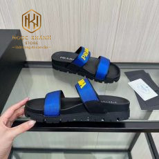 Dép Prada nam hai quai màu xanh