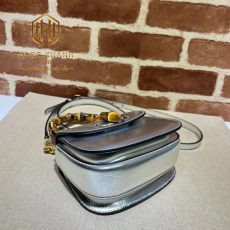 tui xach nu gucci bambo mini top mau xam quai xach go 5