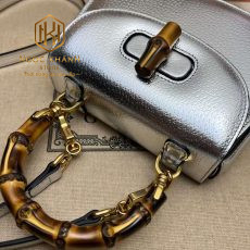 tui xach nu gucci bambo mini top mau xam quai xach go 7