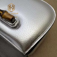tui xach nu gucci bambo mini top mau xam quai xach go 8