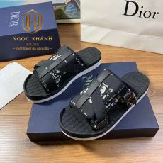 Dép Dior nam quai ngang màu đen