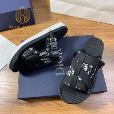 Dép Dior nam quai ngang màu đen