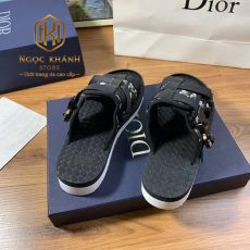 Dép Dior nam quai ngang màu đen