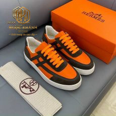 GIAY NAM HERMES COT DAY MAU CAM KE DEN LIKEAUTH GNHM07 2