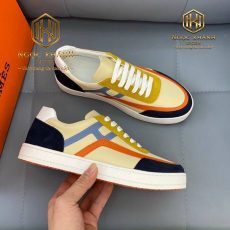 GIAY NAM HERMES COT DAY MAU VANG PHOI DEN KE CAM LIKEAUTH GNHM06 6