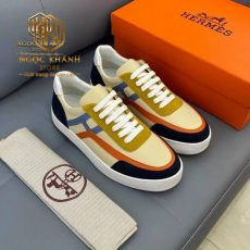 GIAY NAM HERMES COT DAY MAU VANG PHOI DEN KE CAM LIKEAUTH GNHM06 8