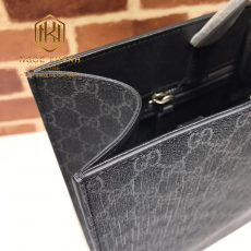 tui xach nam gucci black tote hoa tiet in logo ghi day xanh do 2