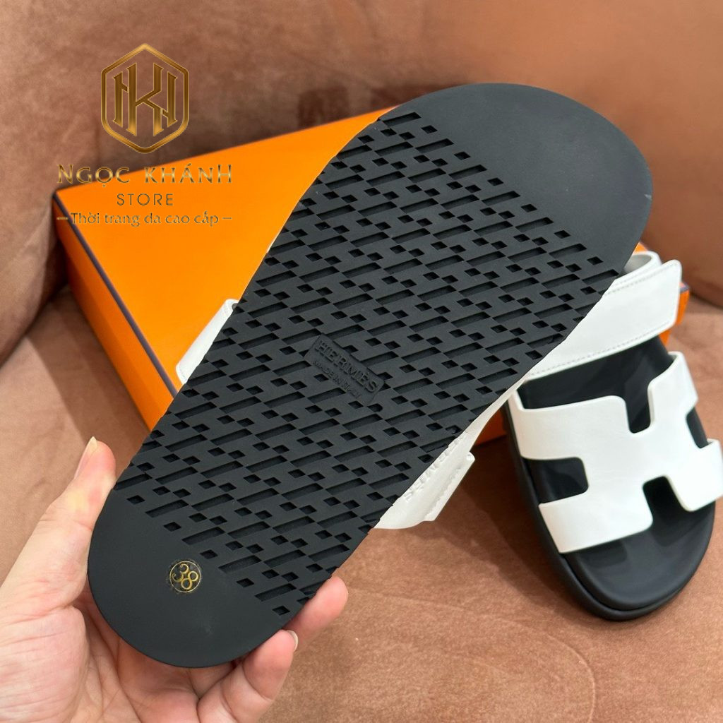 Dép Hermes nam màu trắng