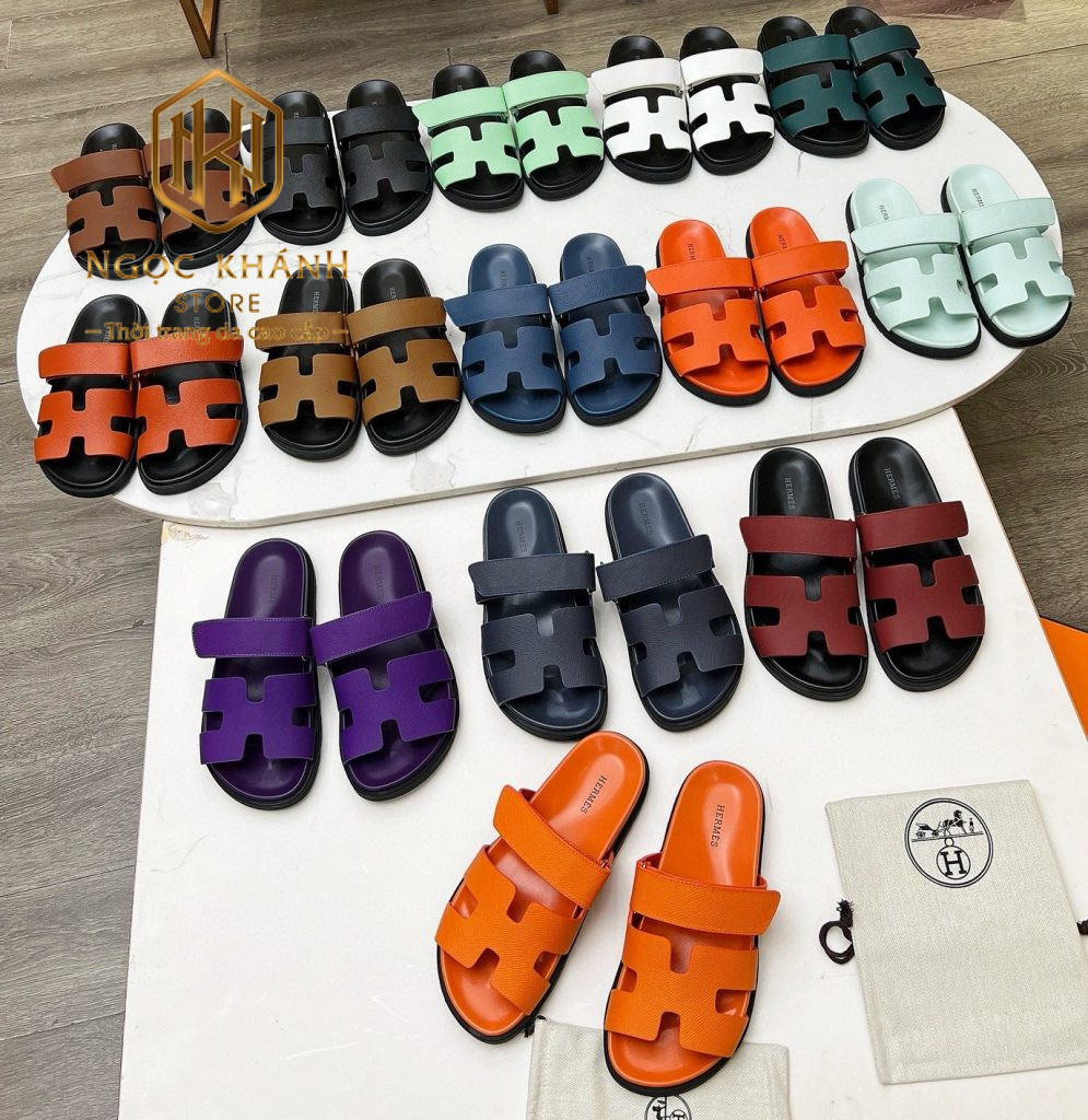 Dép Hermes nam màu trắng