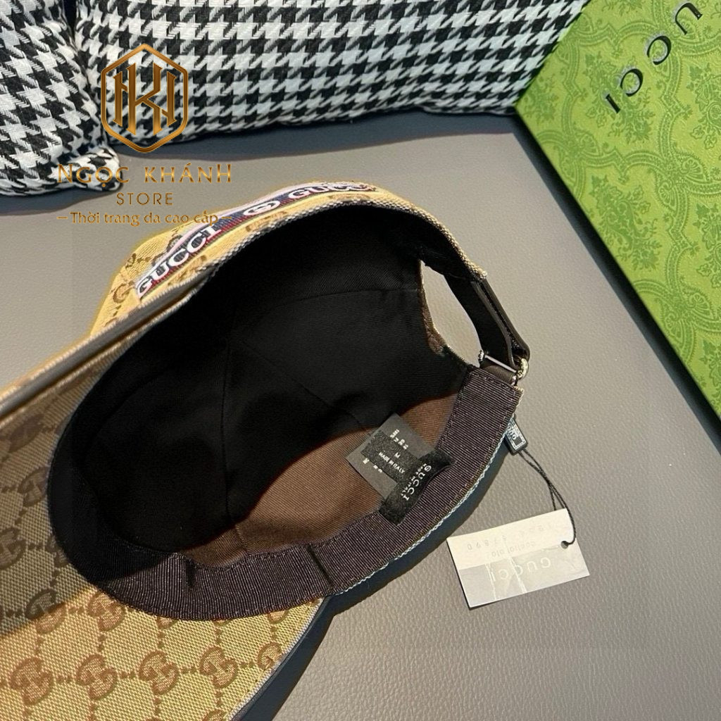 mu nam gucci hoa tiet logo mau nau tag ben suon 1