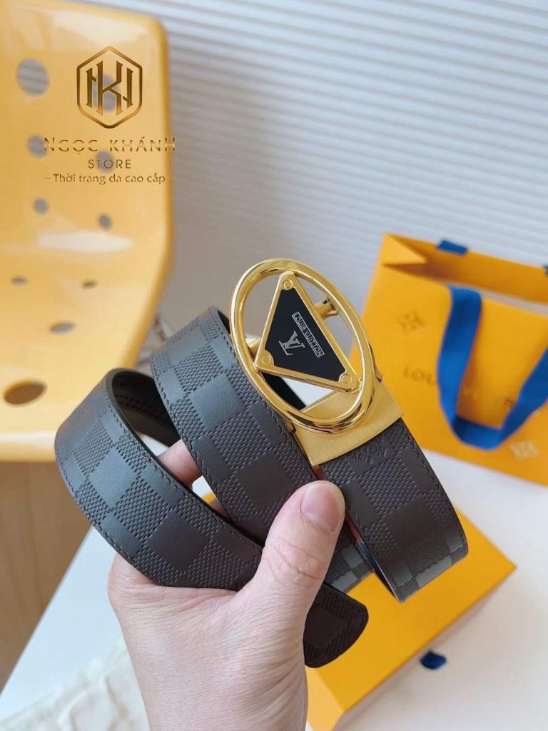 THẮT LƯNG LOUIS VUITTON NAM CARO CHÌM KHÓA TỰ ĐỘNG MÀU NÂU TLLV93 10 Thắt lưng Louis Vuitton nam