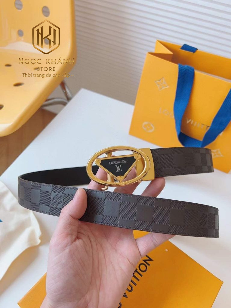 THẮT LƯNG LOUIS VUITTON NAM CARO CHÌM KHÓA TỰ ĐỘNG MÀU NÂU TLLV93 9 Thắt lưng Louis Vuitton nam