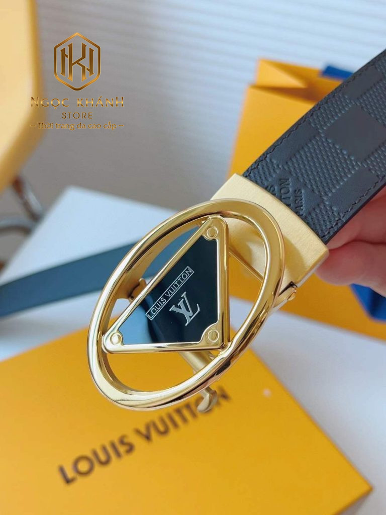 THẮT LƯNG LOUIS VUITTON NAM CARO CHÌM KHÓA TỰ ĐỘNG MÀU NÂU TLLV93 12 Thắt lưng Louis Vuitton nam