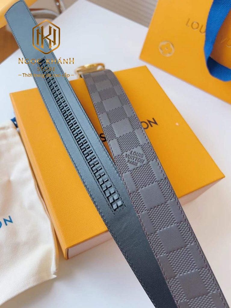 THẮT LƯNG LOUIS VUITTON NAM CARO CHÌM KHÓA TỰ ĐỘNG MÀU NÂU TLLV93 11 Thắt lưng Louis Vuitton nam