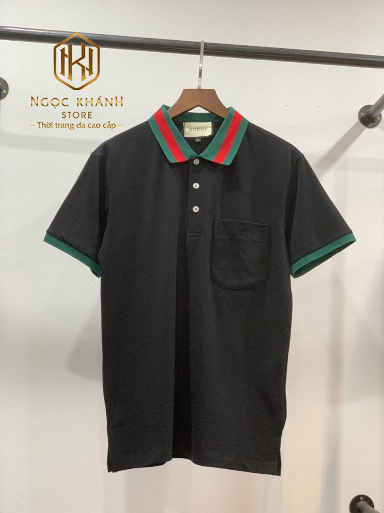 ao phong nam gucci mau be va den hoa tiet co xanh do 8