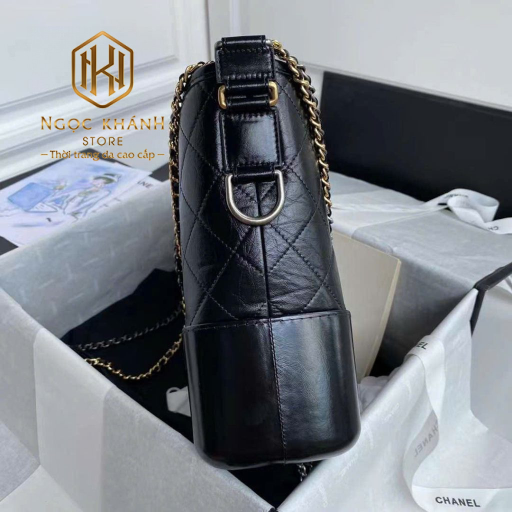 tui xach nu chanel da tron phoi may chi hinh tram mau den 9