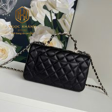 tui xach nu chanel dang ngang co quai da tron mau den 1