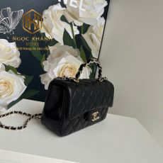 tui xach nu chanel dang ngang co quai da tron mau den 2