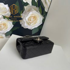 tui xach nu chanel dang ngang co quai da tron mau den 7